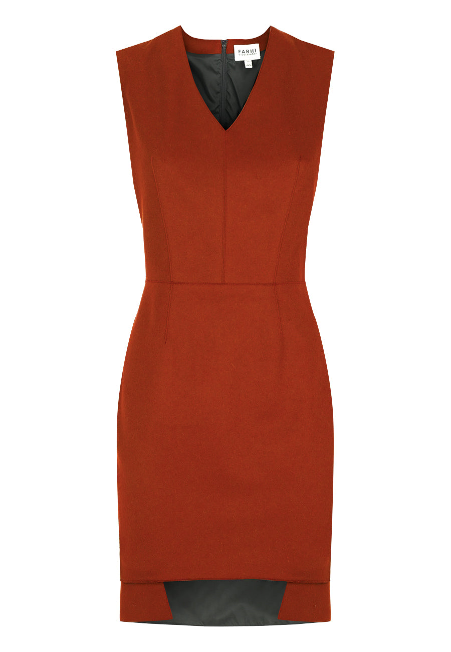 Dark Orange Melton Dress