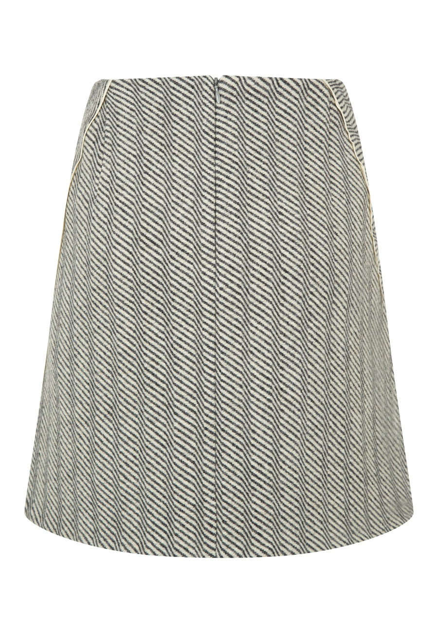 Ecru/Grey Animal Tweed Skirt