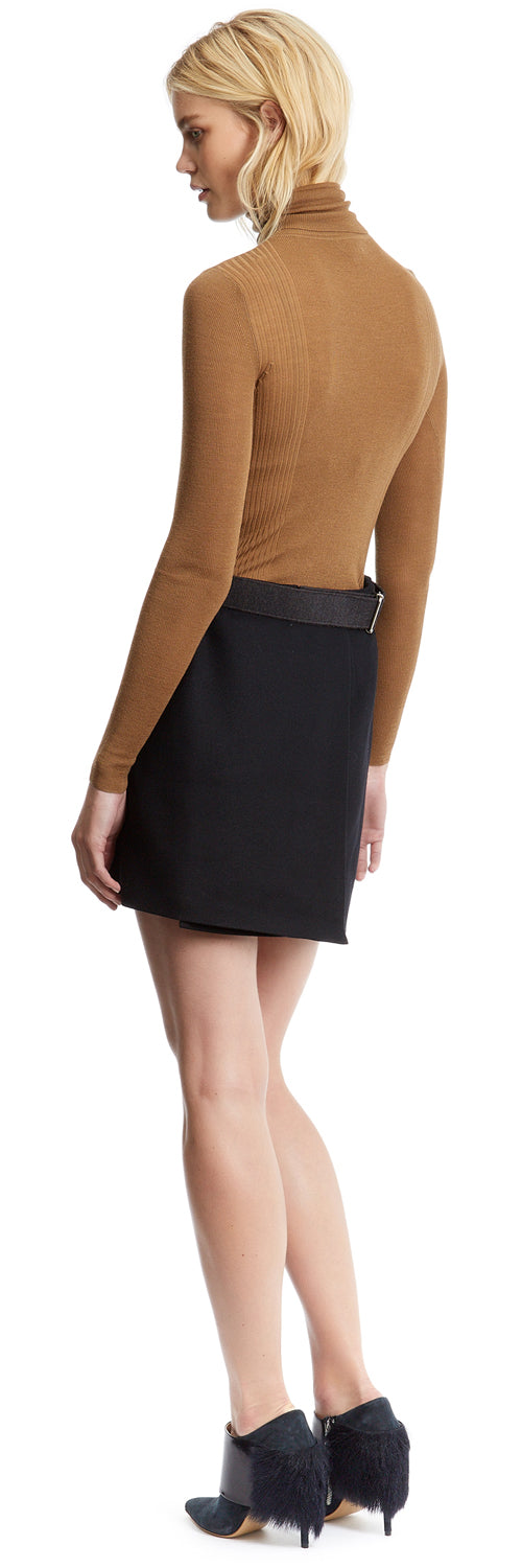 Black Belt Wrap Skirt