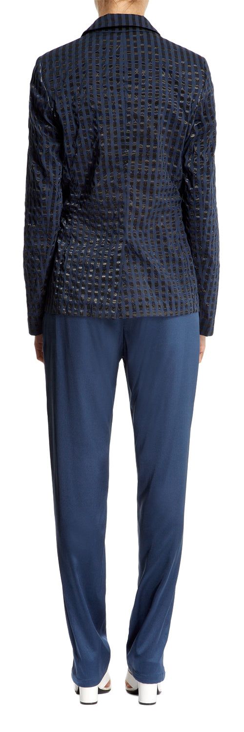 Marine Silk Pleat Trousers