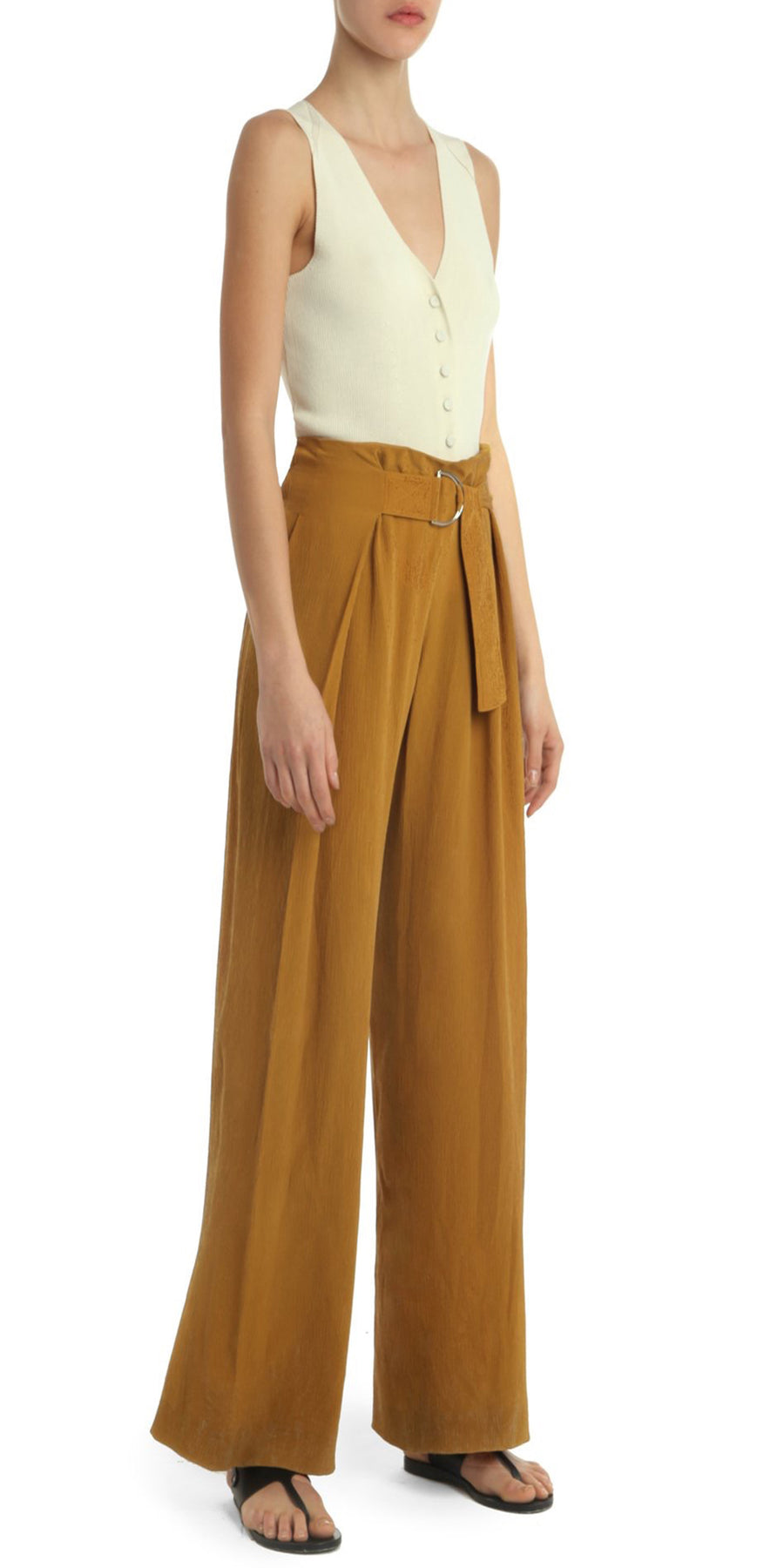 BELTED WIDE LEG TROUSER