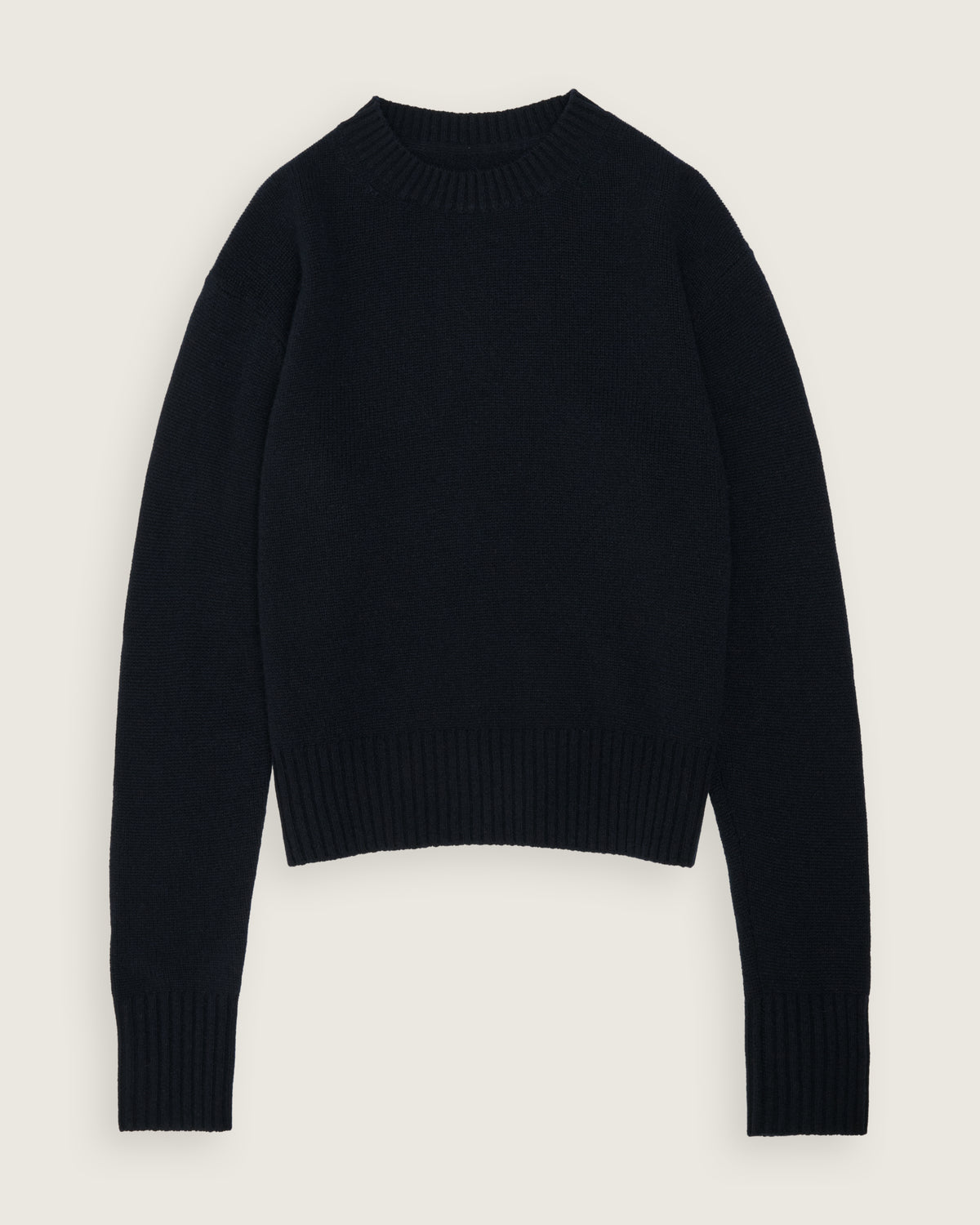 flat lay of the midnight navy cropped sweater