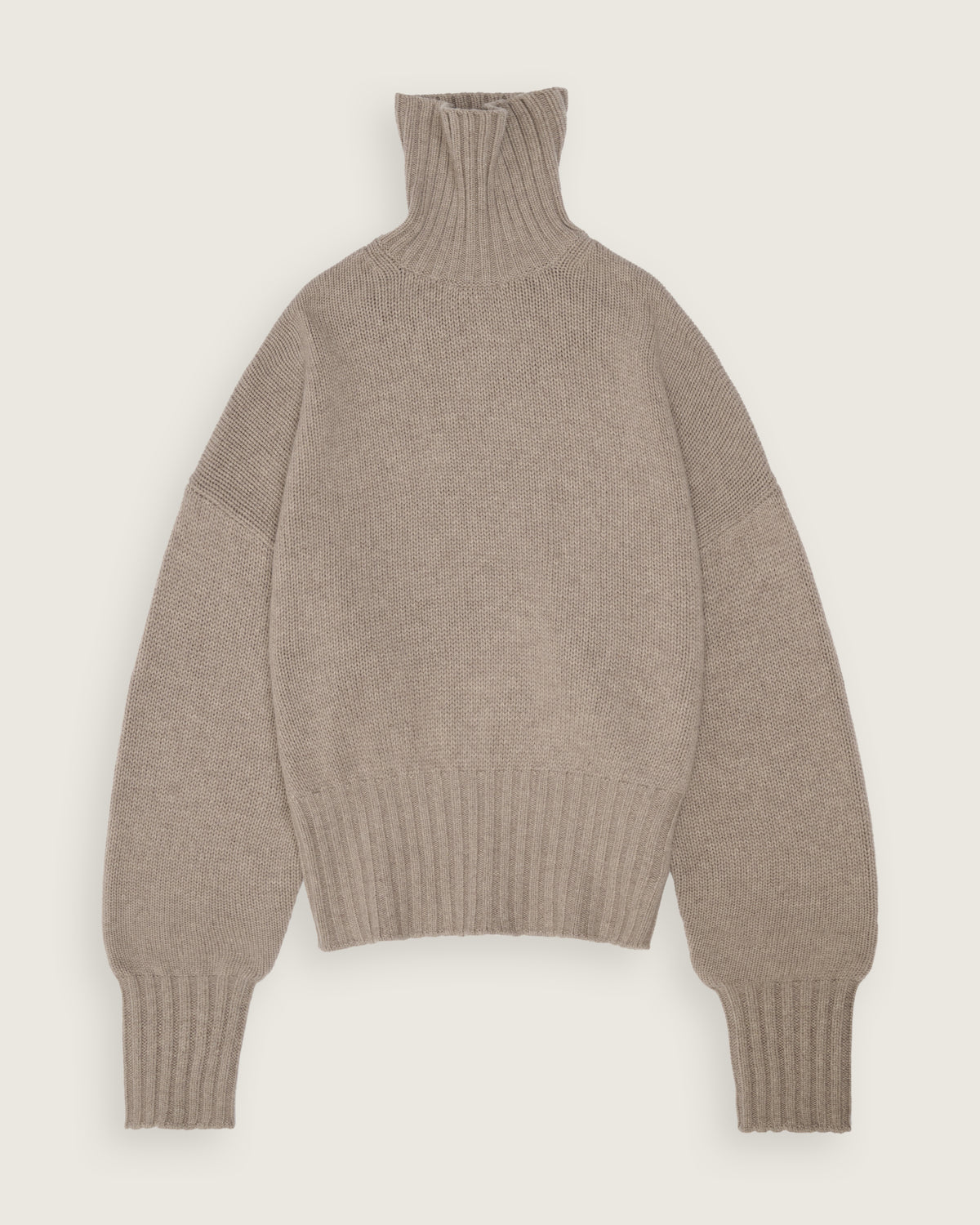 flat lay of the mink turtle neck sweater