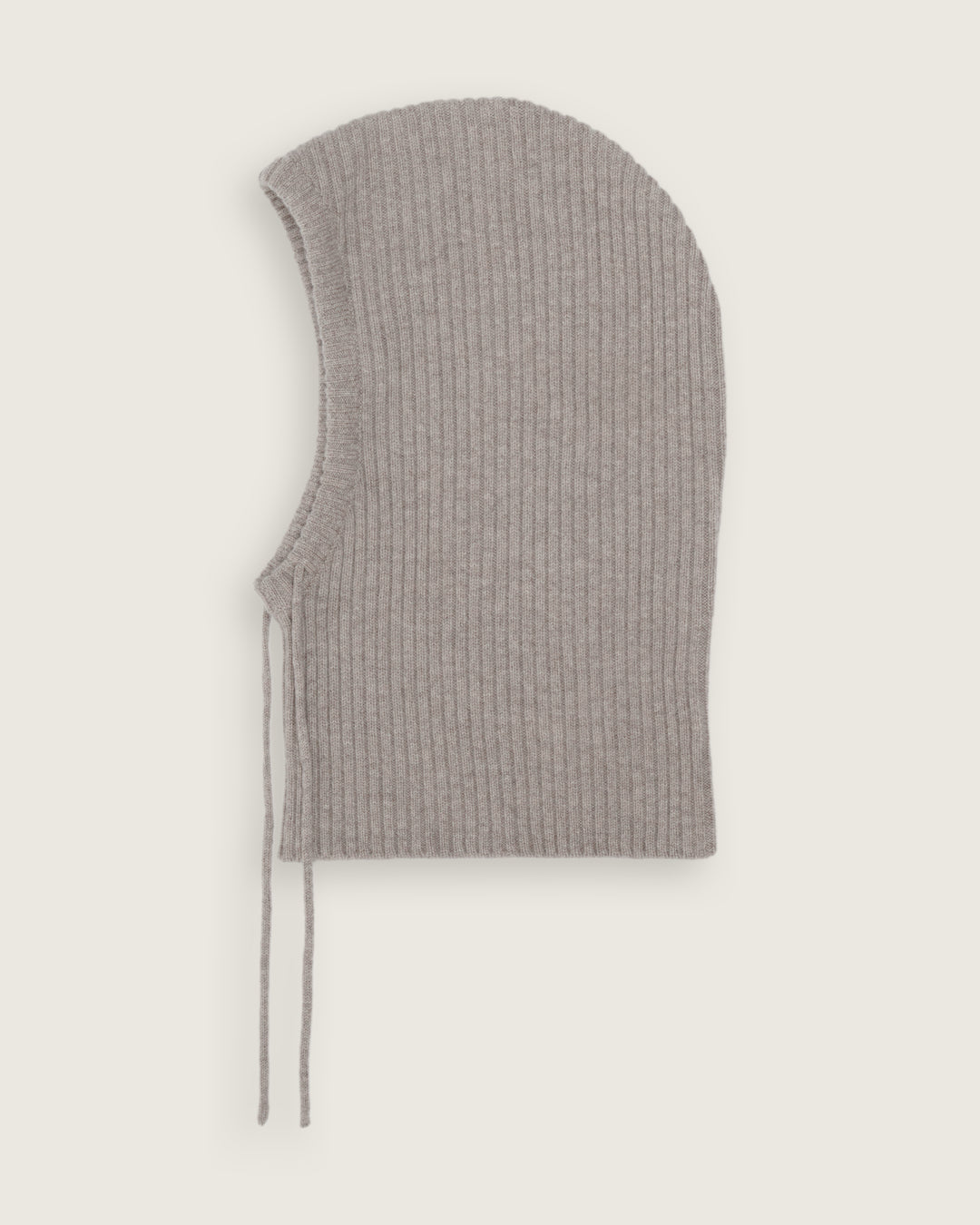 flat lay of the natural ribbed cashmere snood
