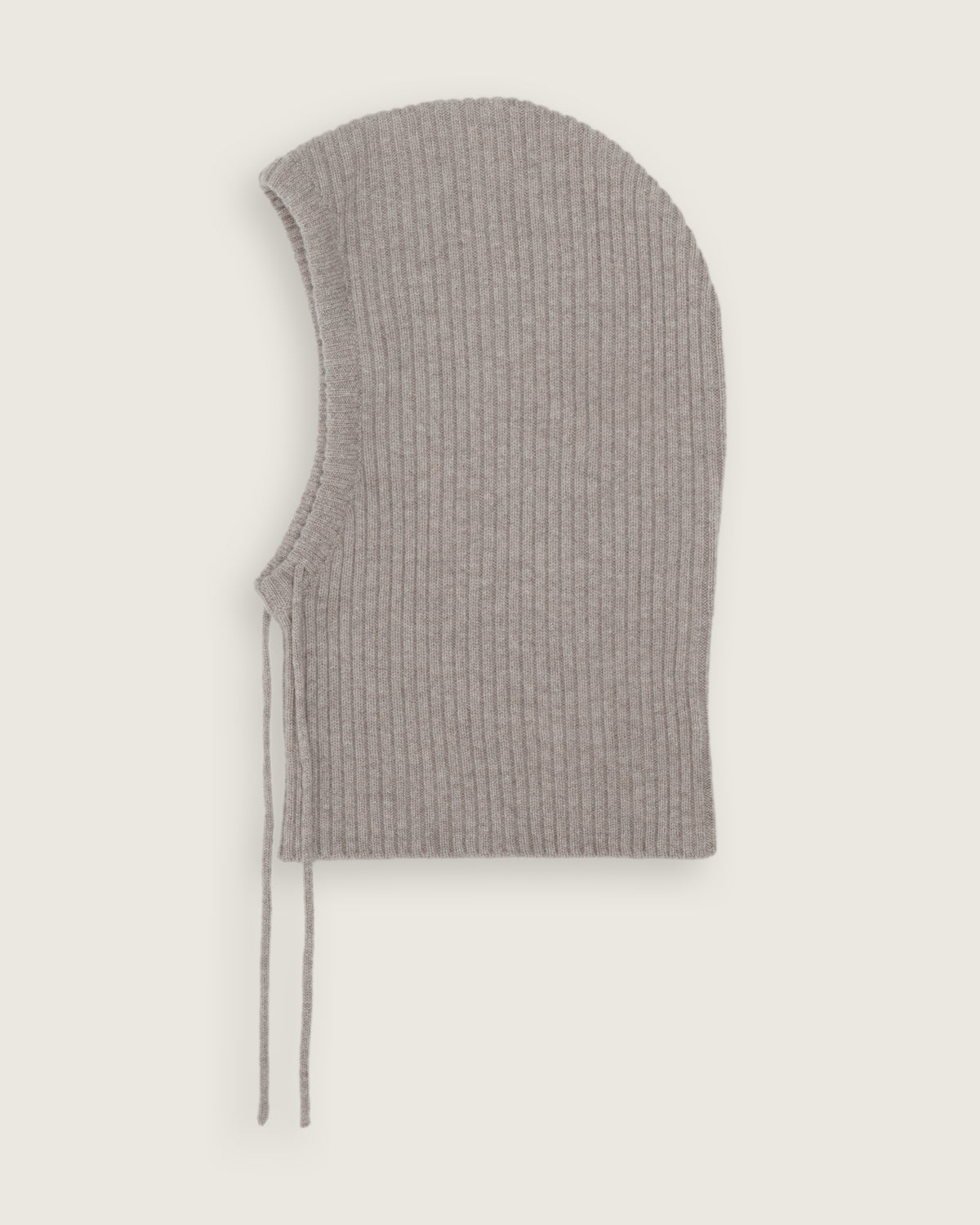 flat lay of the natural ribbed cashmere snood