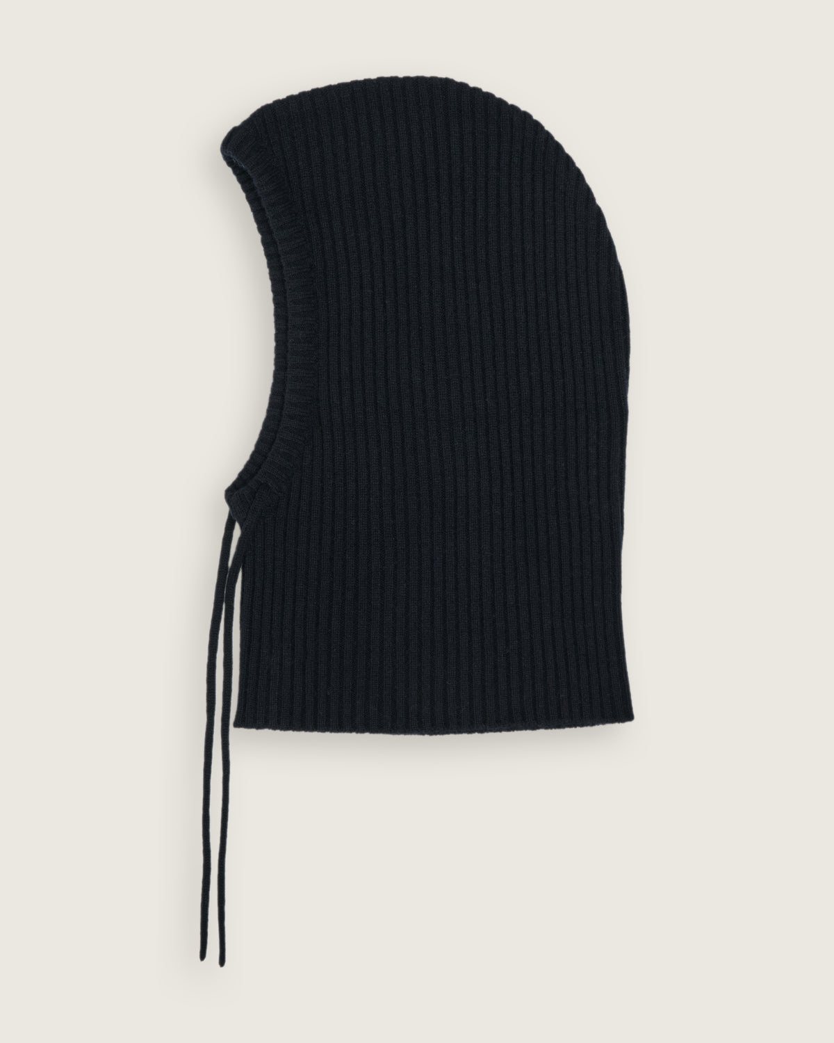flat lay of the navy ribbed cashmere snood