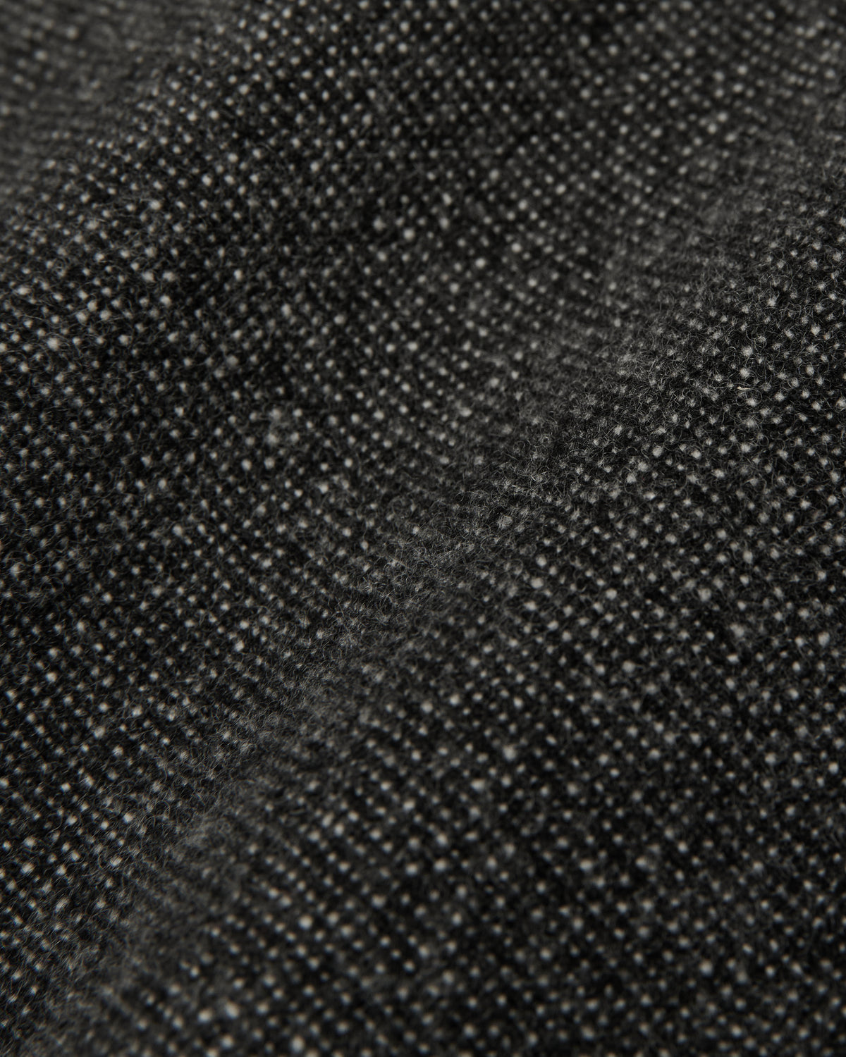 close-up of the dark grey blazer fabric weave