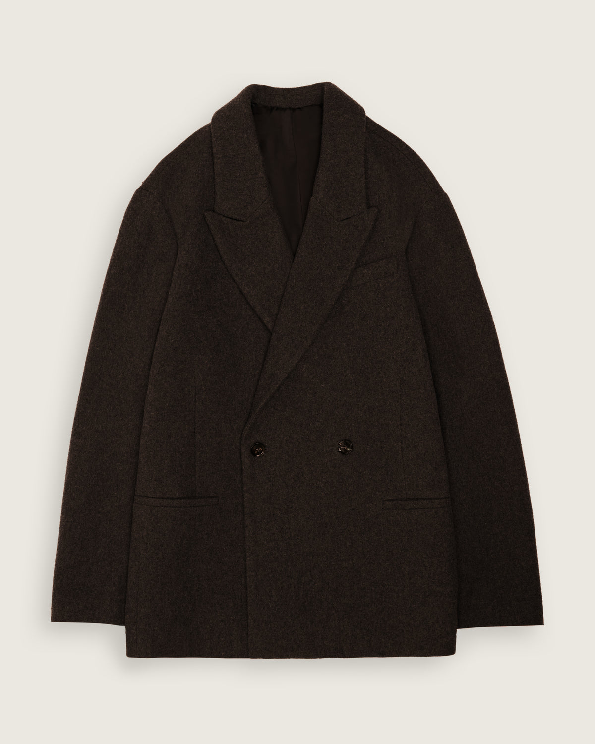 flat lay of the chocolate brown un-structured blazer