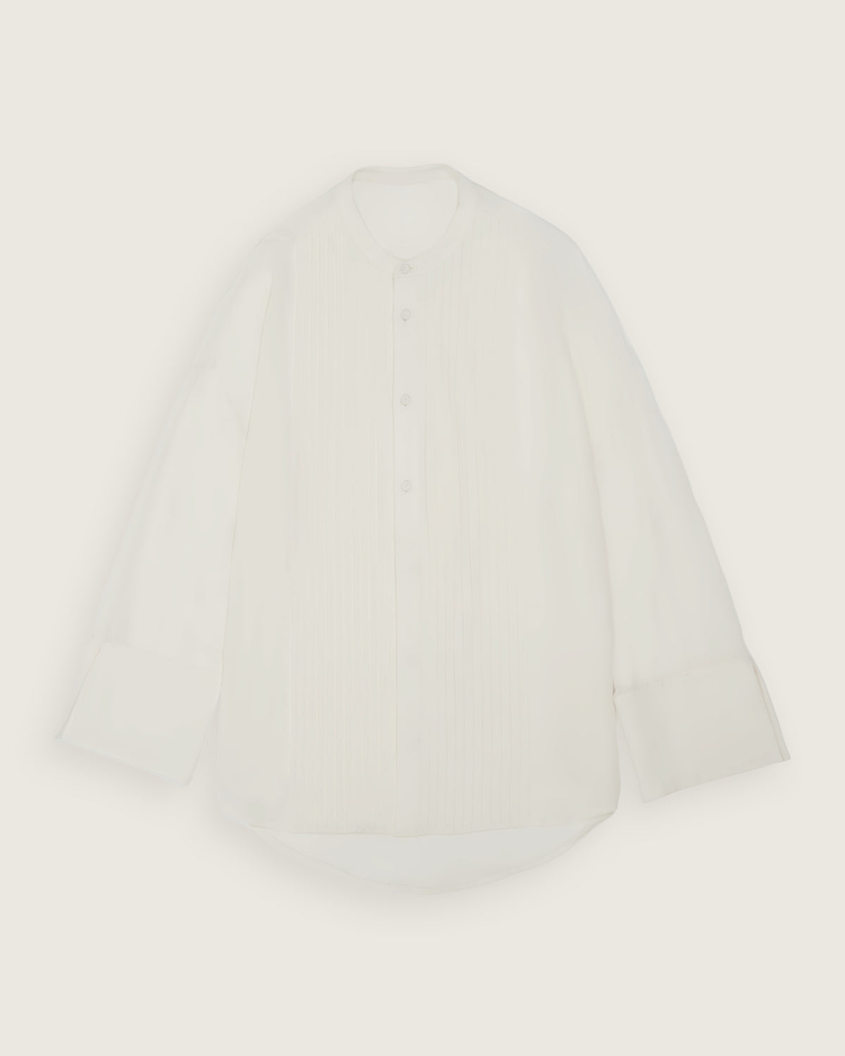 flat lay of the ivory tunic tux shirt
