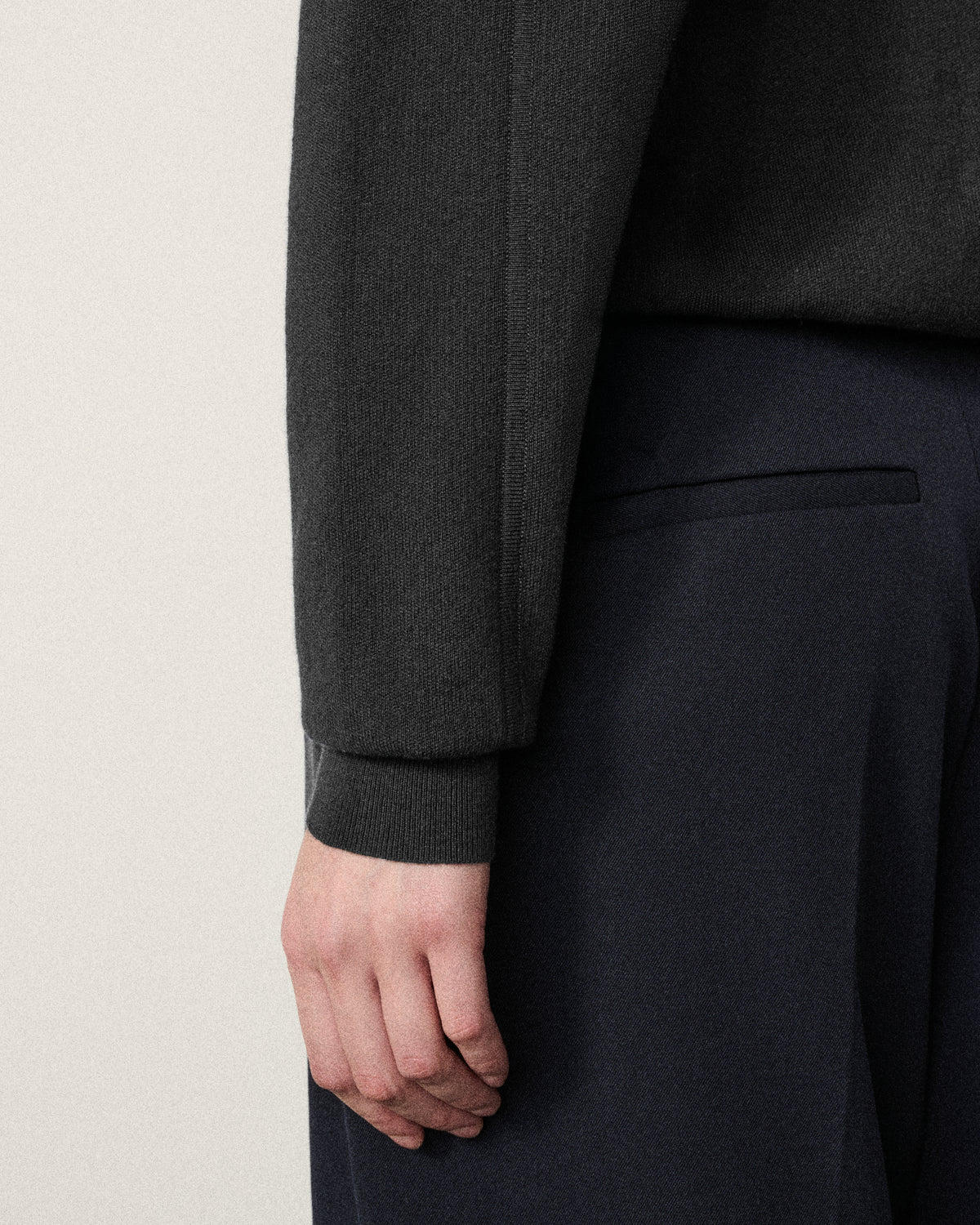 close-up of sweatshirt cuff detail