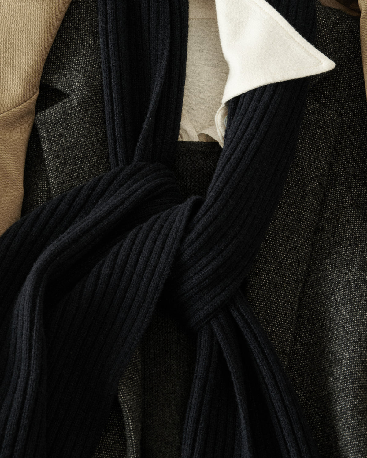 Cashmere Ribbed Scarf