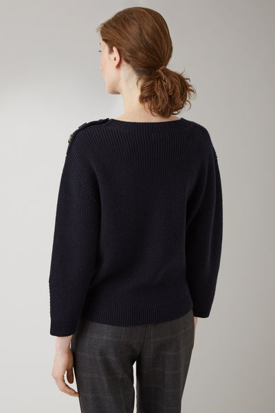 Ink Marisa Merino Shoulder Button Sweater