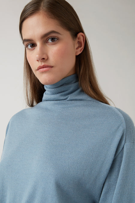 Dark Steel Kaya Roll Neck Cashmere Knit