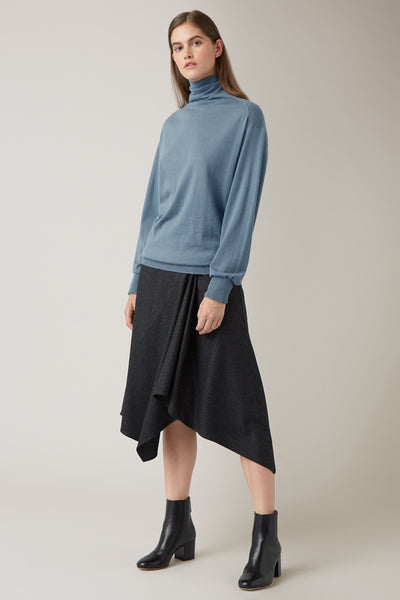 Dark Steel Kaya Roll Neck Cashmere Knit