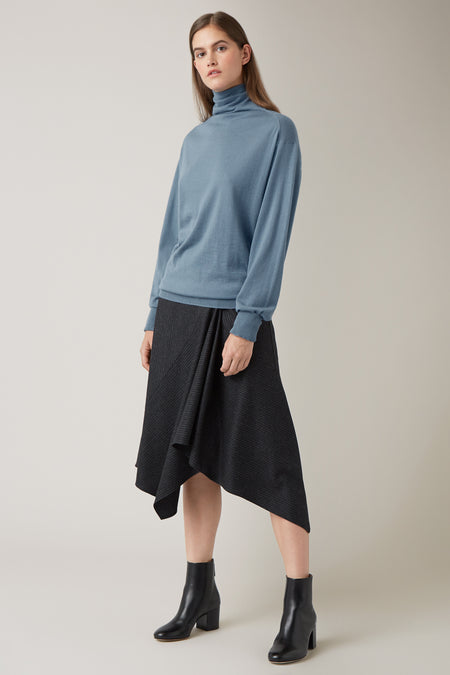 Dark Steel Kaya Roll Neck Cashmere Knit