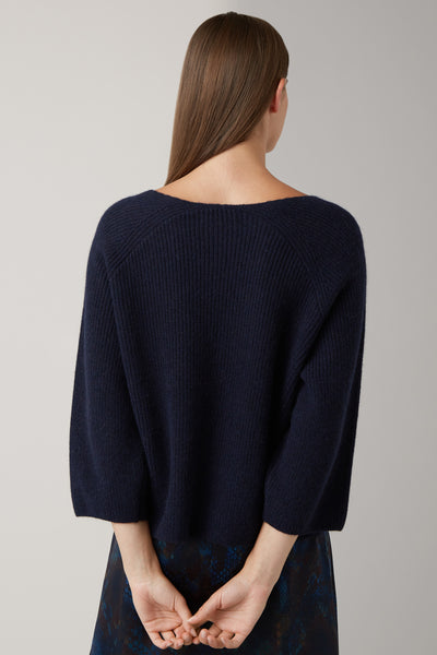 Ink Sanna Wool Rib V-Neck Jumper