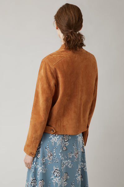 Tan Amber Suede Shirt Jacket