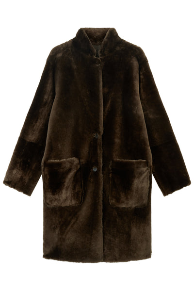 Dark Olive Sigrid Reversible Shearling