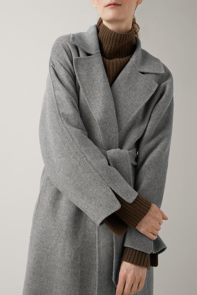 Grey Melange Kassi Double Face Wool Coat