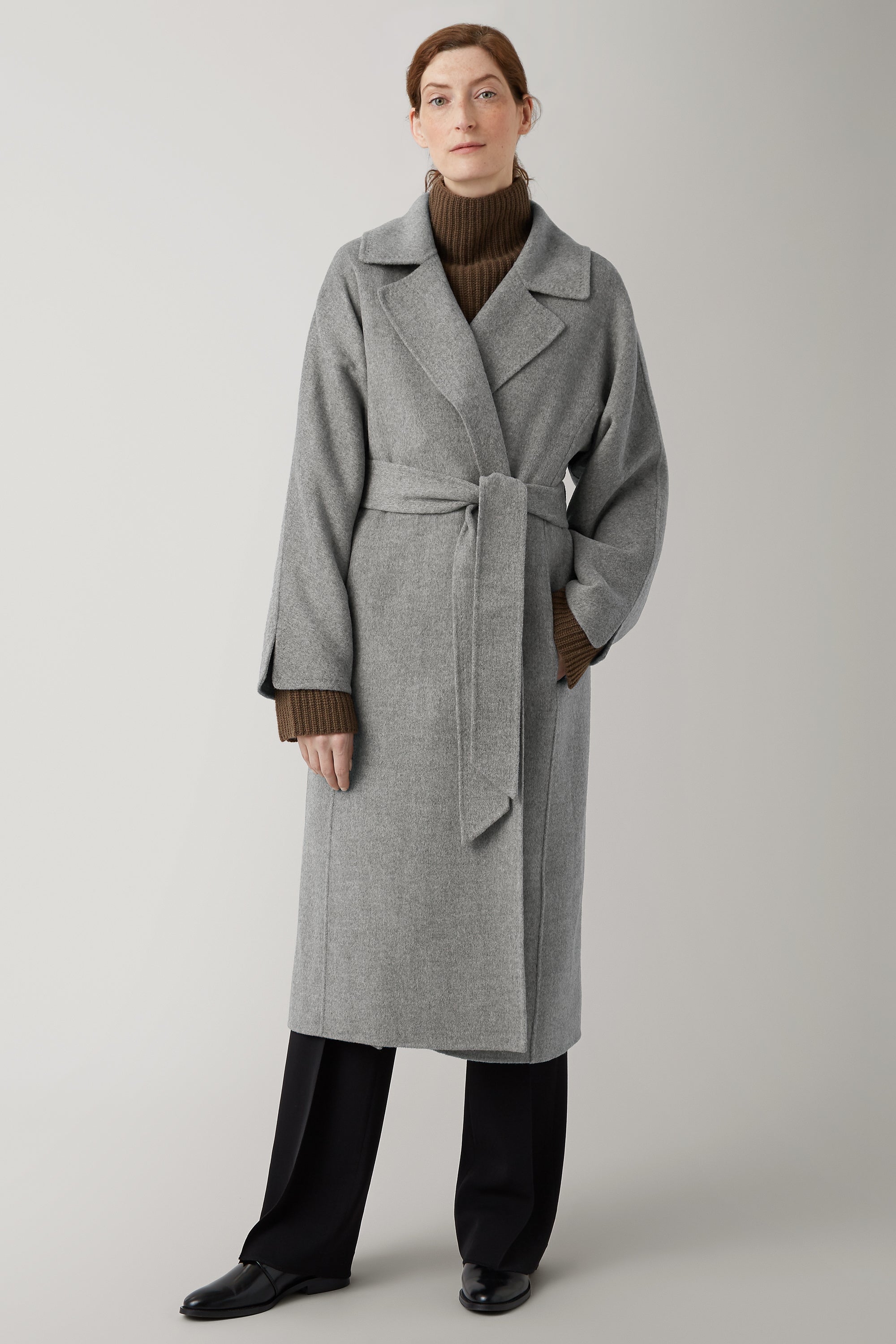 fashiru】wool shaggy coat グレー（Grey Melange Kassi Double Face  