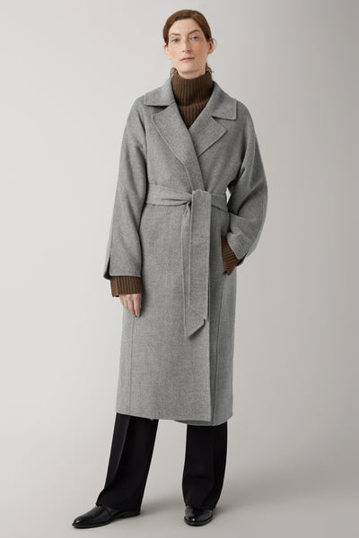 Grey Melange Kassi Double Face Wool Coat