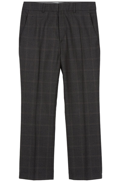 Dark Pecan Karin Wool Check Tailored Trouser