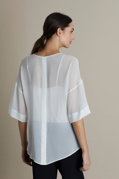 Parchment Lottie Pin Tuck Silk Top