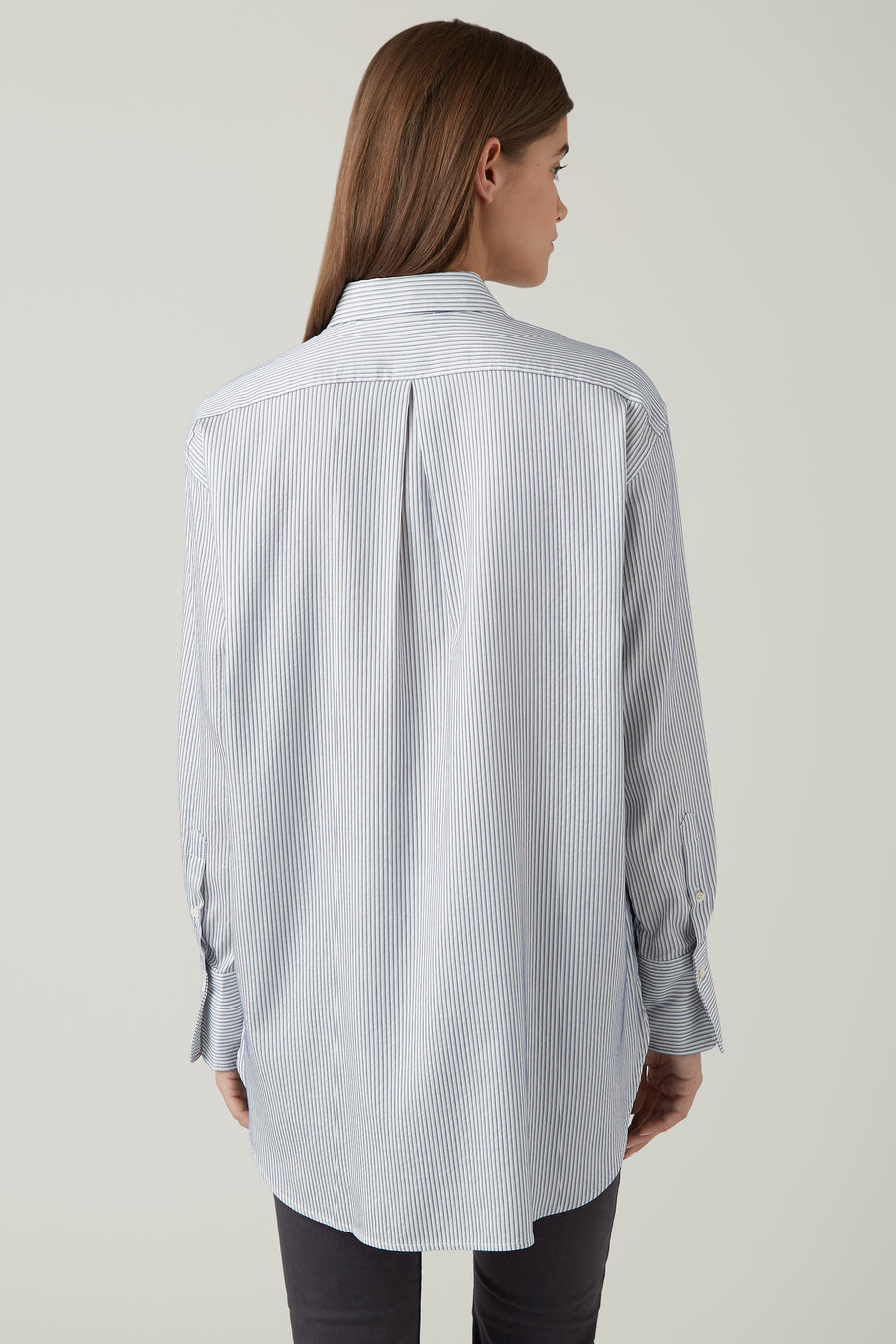 Oversized Nicole Stripe Taylor Silk/Cotton Steel Farhi – Shirt