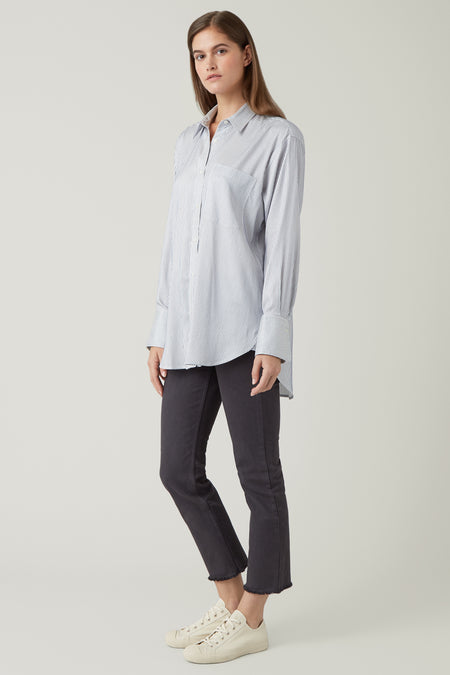 Steel Taylor Silk/Cotton Oversized Stripe Shirt