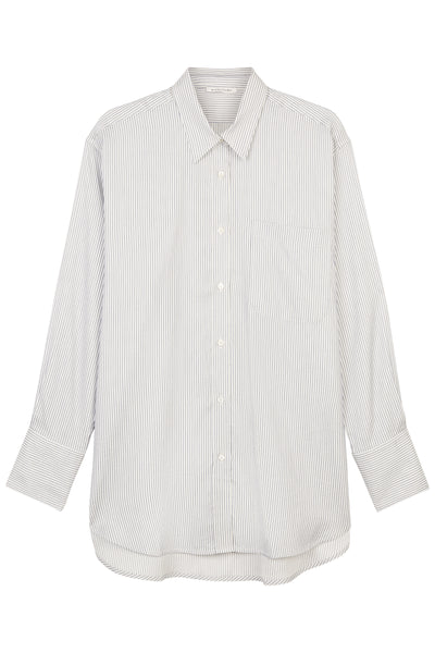 Steel Taylor Silk/Cotton Oversized Stripe Shirt