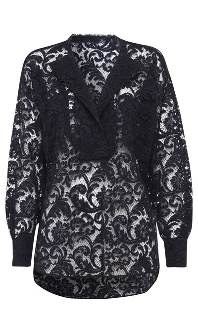 VINCI NAVY PLAQUET BLOUSE