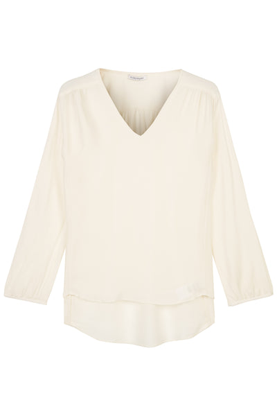 Latte Maeve Silk Panelled V Neck Blouse