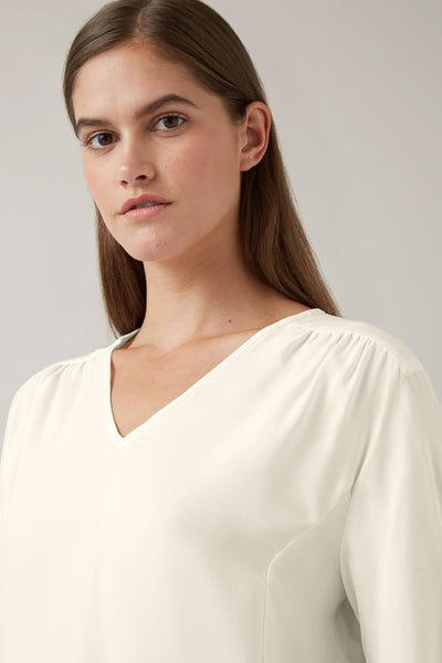 Latte Maeve Silk Panelled V Neck Blouse