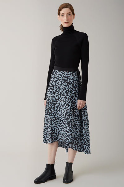 Ice/Graphite Sarina Silk Wrap Skirt