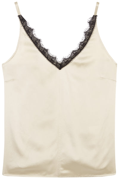 Dk Latte Lila Silk Lace Top