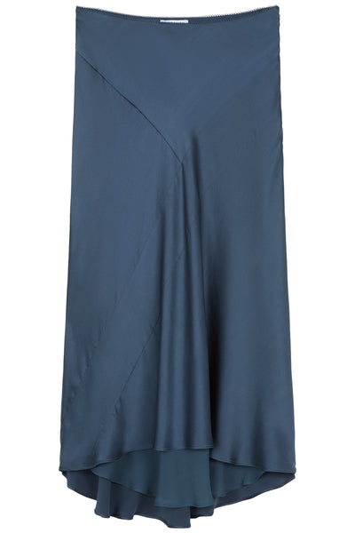 Teal Ariel Silk Slip Skirt