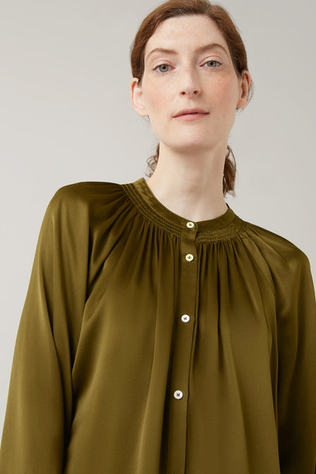 Nutmeg Annette Silk Gathered Blouse