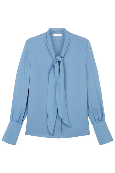 Azure Gina Silk Scarf Neck Blouse