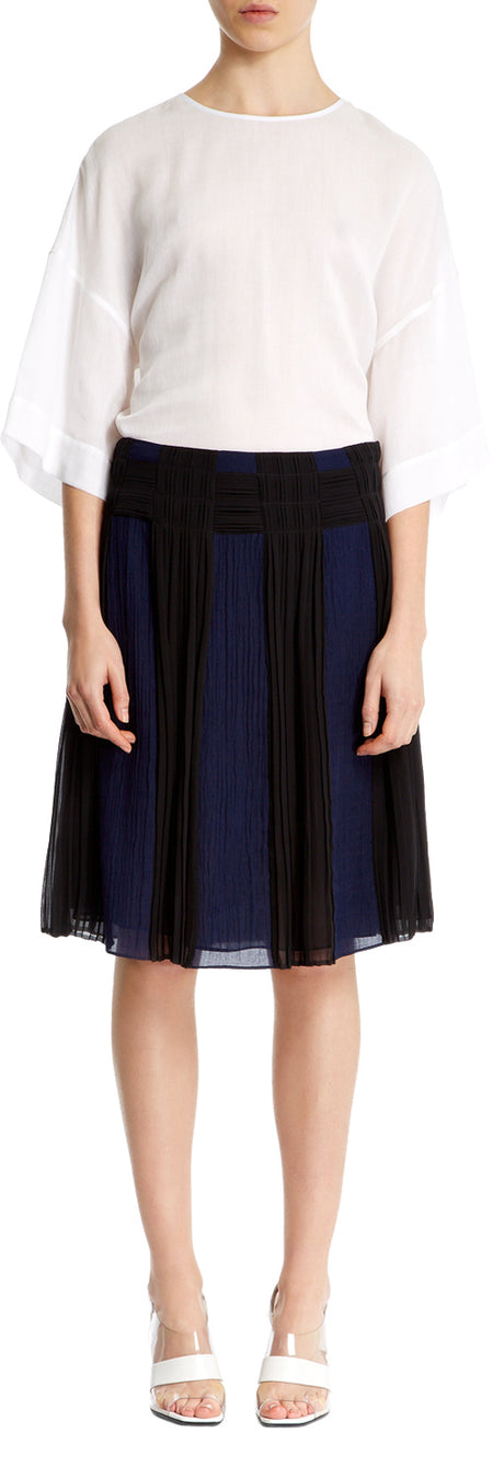 Black/Navy Plisse Pleat Skirt