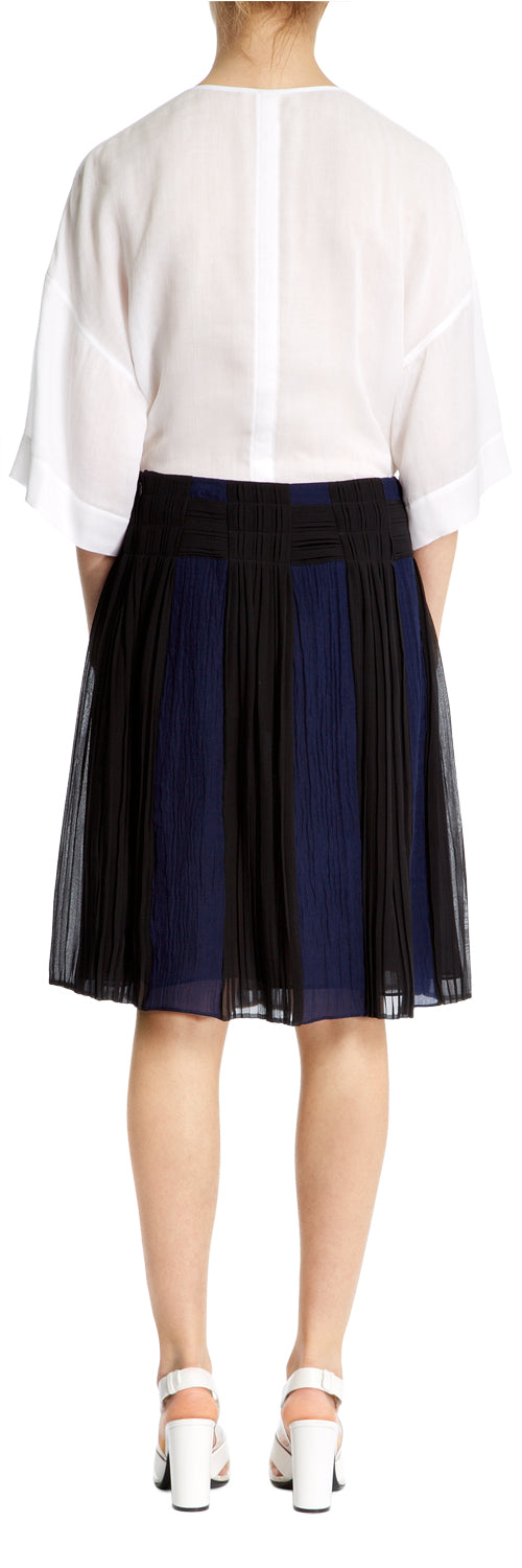 Black/Navy Plisse Pleat Skirt