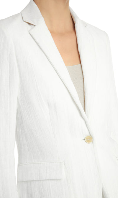 White Tailored Linen Blazer