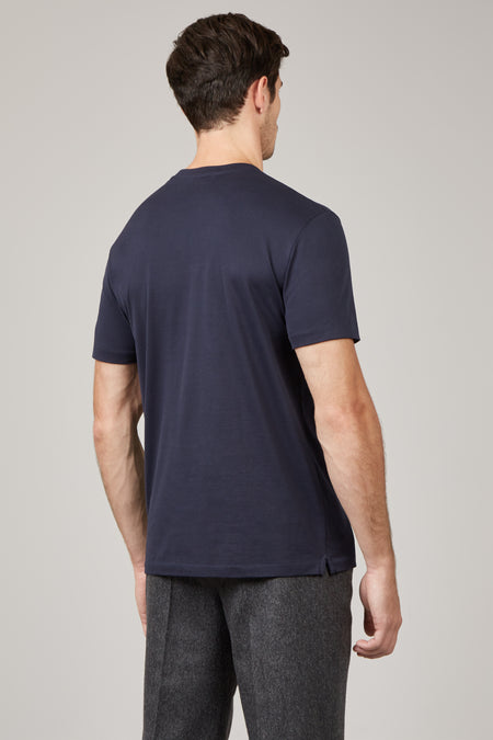 Navy David Cotton T-Shirt