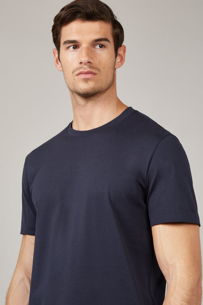 Navy David Cotton T-Shirt