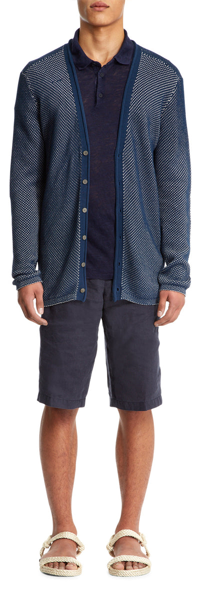 Marine Graphic Pique Cardigan