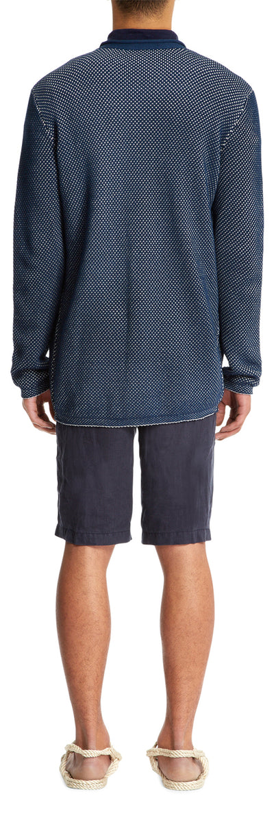 Marine Graphic Pique Cardigan