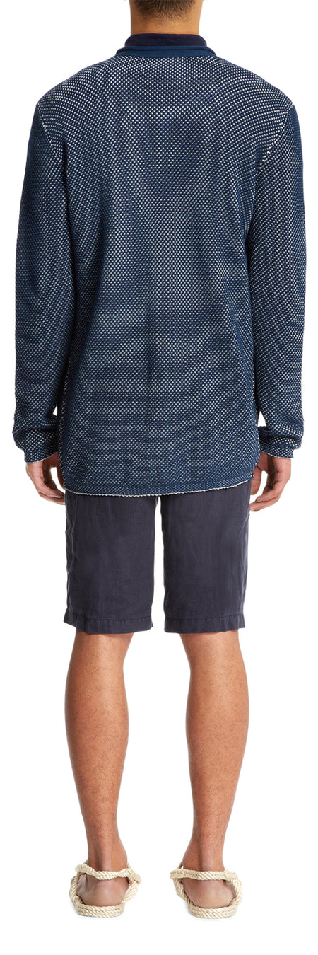 Marine Graphic Pique Cardigan