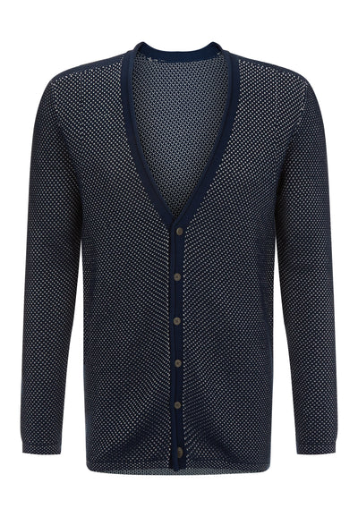 Marine Graphic Pique Cardigan