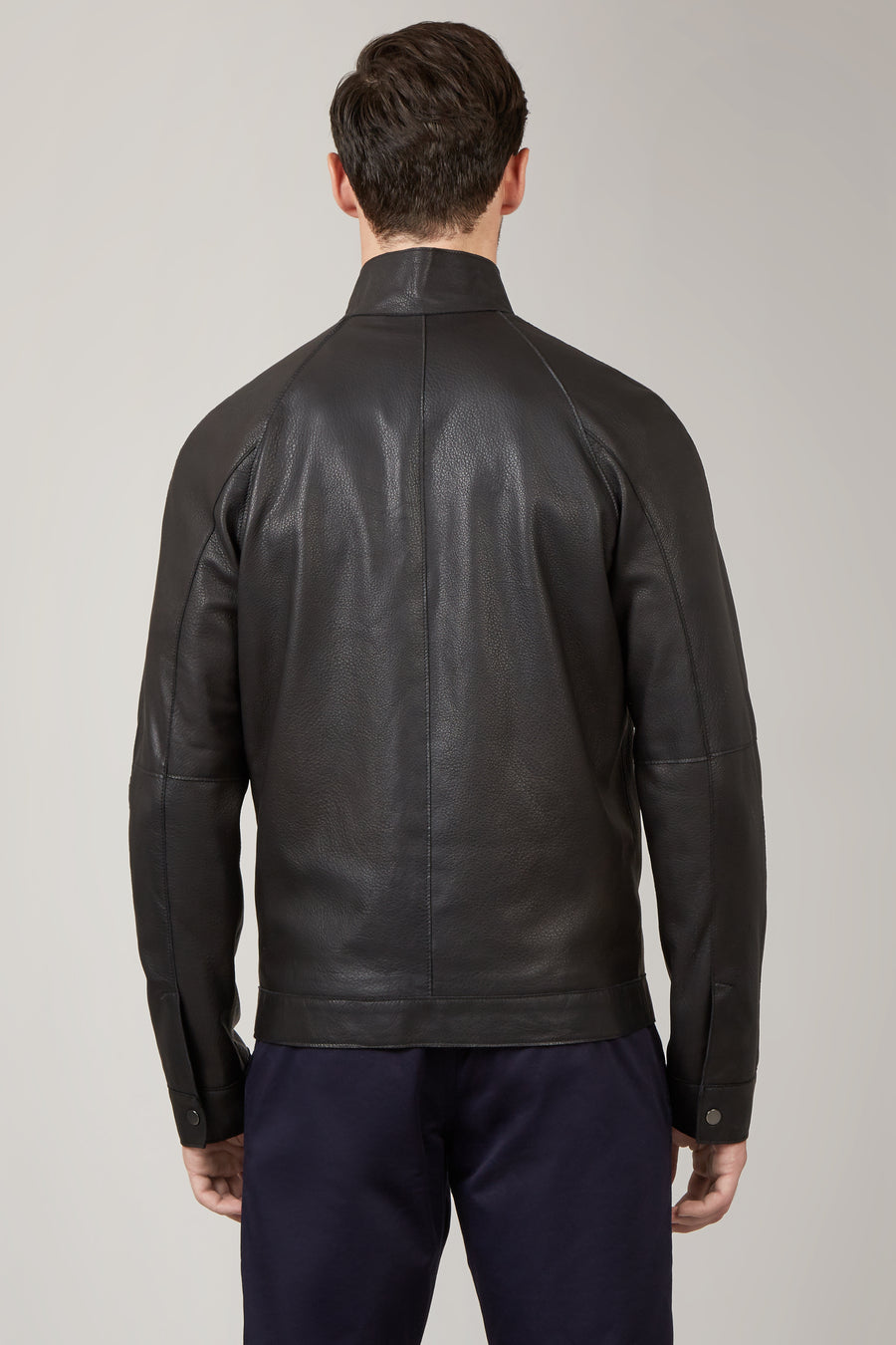Black Arnet Leather Harrington