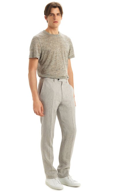 Black Stripe Flat Front Trouser