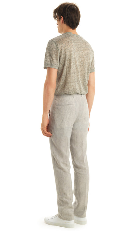 Black Stripe Flat Front Trouser